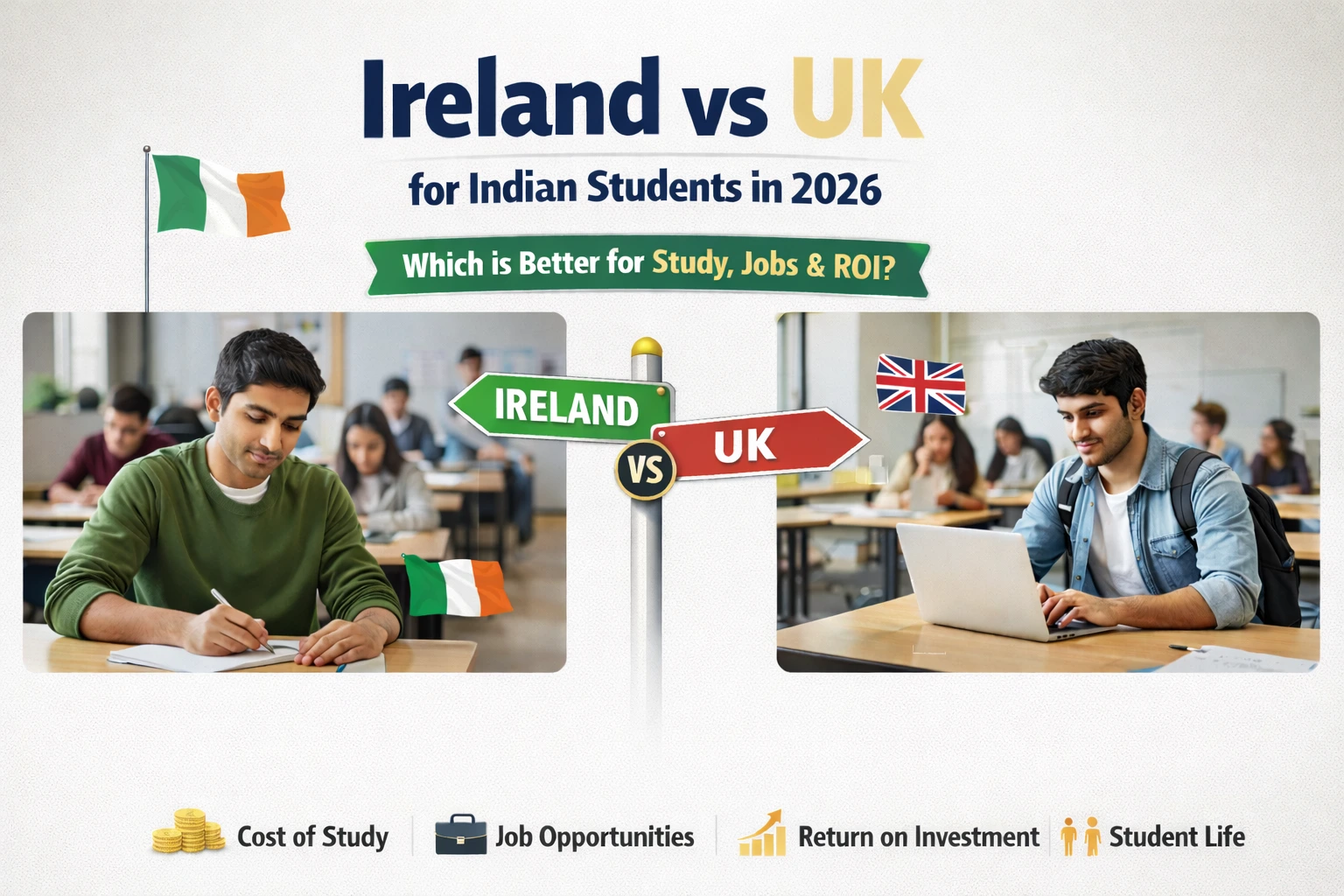 Ireland or UK? Best Study Abroad Choice for Indian Students in 2026 (Jobs, Cost &amp; ROI)